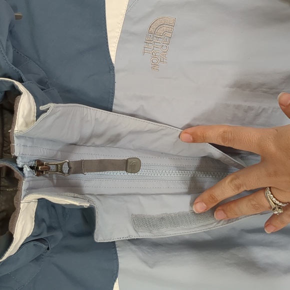 The North Face HyVent Hooded Lightweight Jacket Blue White Size Medium - Picture 7 of 16